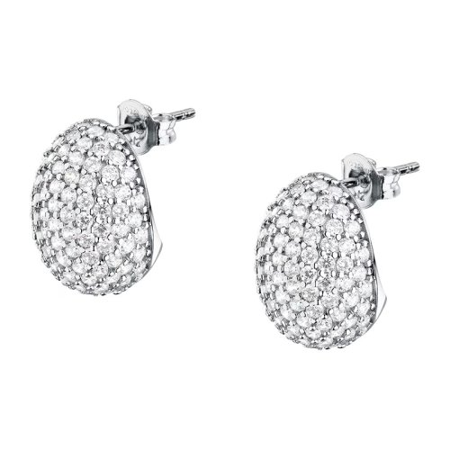 Dámske strieborné náušnice Morellato Pavé SAZB16