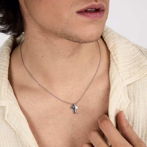Pánský stříbrný náhrdelník Morellato Diamonds SAYE01