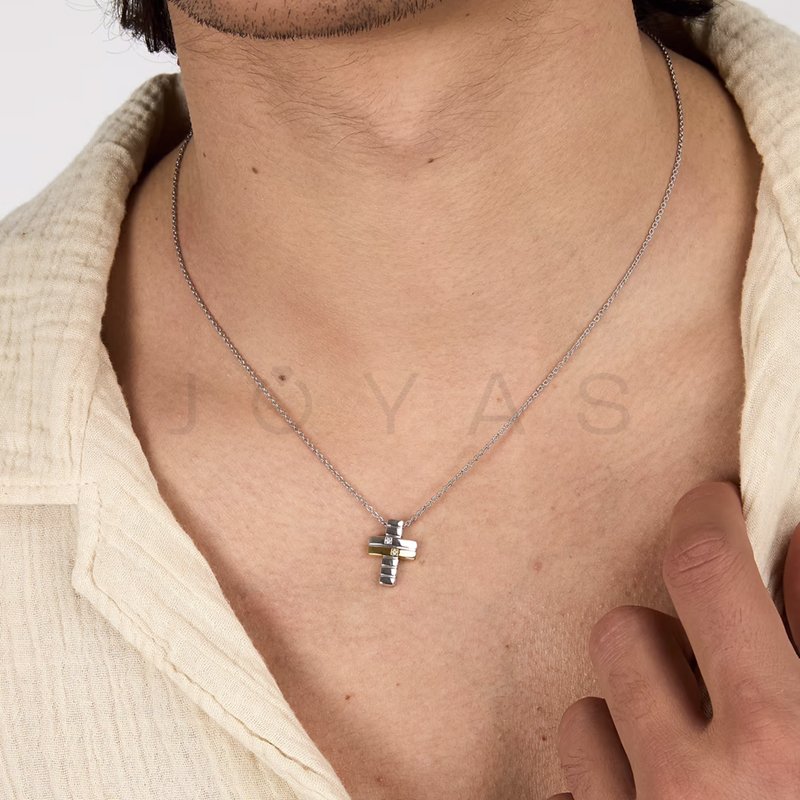 Pánský stříbrný náhrdelník Morellato Diamonds SAYE02